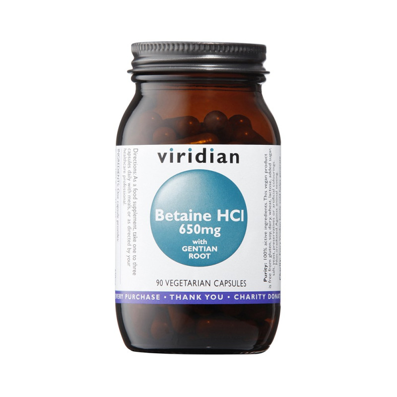 Betaine HCL with Gentian Root | 650mg 90caps