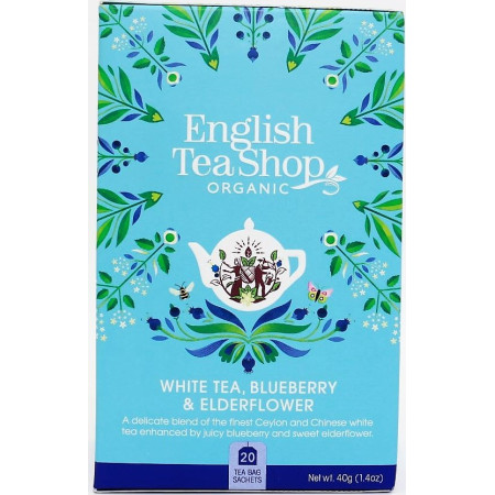 Λευκό Τσάι, Μύρτιλα & Σαμπούκο | Org. White Tea Blueberry and Elderflower | 20 φακ.