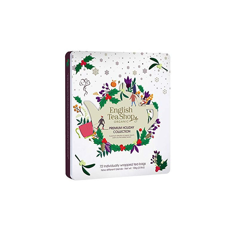 English Tea Shop Organic Premium Holiday Tea Tin 72 Count