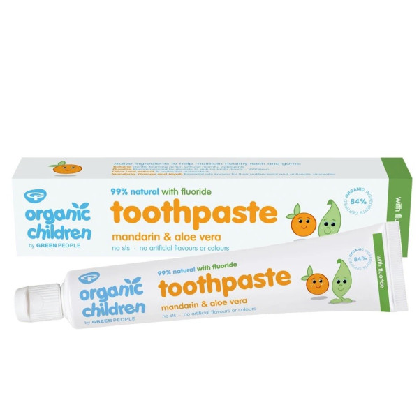 Παιδική Οδοντόκρεμα με Μανταρίνη & Αλόη - Με φθόριο | Organic Children Mandarin & Aloe Vera Toothpaste – With Fluoride | 50ml