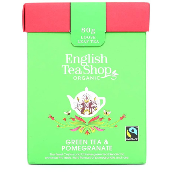 Κουτί με Πράσινο Τσάι & Ρόδι | Org FT.Green Tea Pomegranate loose leef tea | 80gr