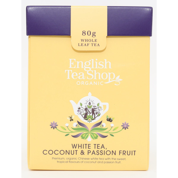 Λευκό Τσάι, Καρύδα και Φρούτα του Πάθους Χύμα | White Tea, Coconut & Passion Fruit Loose leaf tea | 80gr