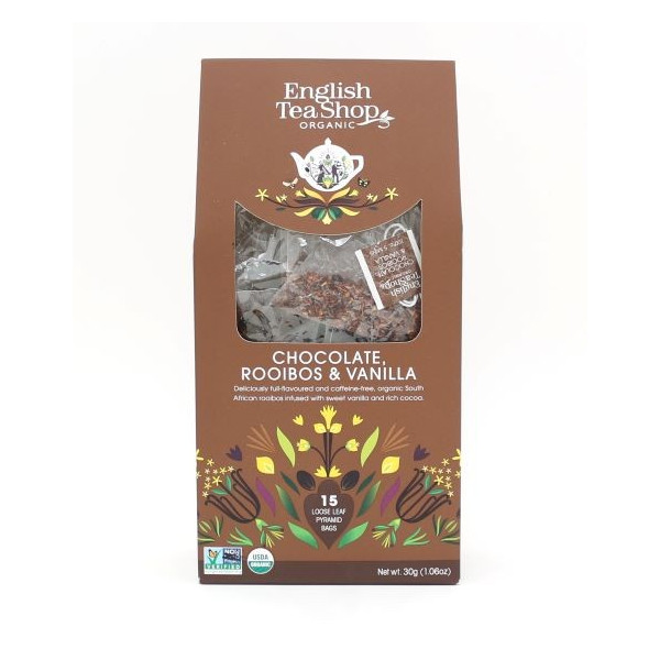 Βιολογικό - Ρόιμπος, Σοκολάτα & Βανίλια | Org. Rooibois Chocolate Vanilla Loose Leaf |15 Pyramid Tea Bags