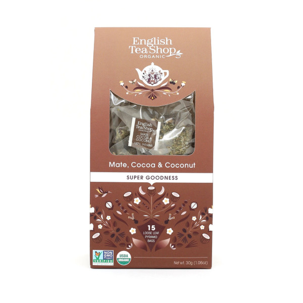 Βιολογικό - Ματέ, Κακάο & Καρύδα | Org. Mate, Cocoa & Coconut Loose Leaf |15 Pyramid Tea Bags
