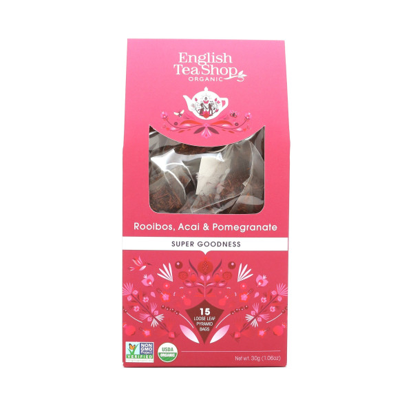 Βιολογικό - Ρόιμπος, Ακάι & Ρόδι | Org. Rooibos, Acai & Pomegranate Loose Leaf |15 Pyramid Tea Bags