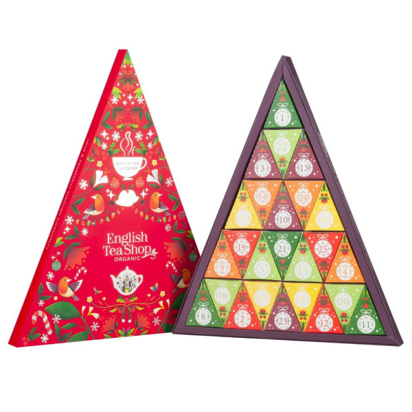Πολυτελής Luxury Advent Calendar Triangular (Red) | 25 Pyramid Tea Bags